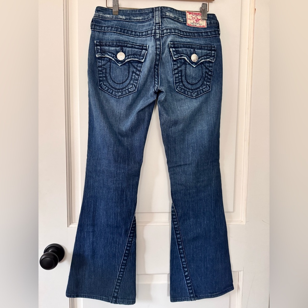 True Religion Joey low rise vintage big T flare jean y2k
